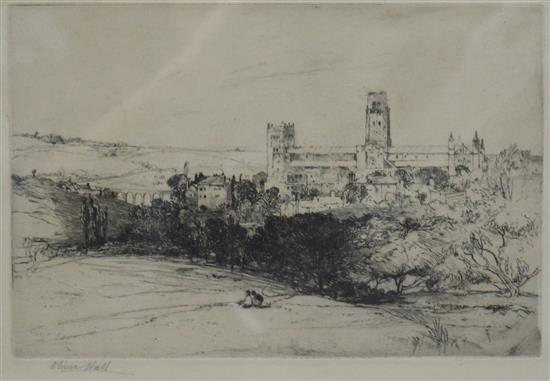 Oliver Hall View of a cathedral 15 x 23cm